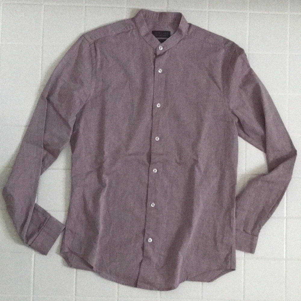 Zara Man Slim Fit Mandarin Banded Collar Shirt